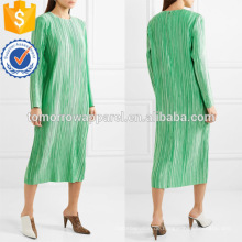 New Style Polyester Langarm Grün Midi Sommer Tägliches Kleid Herstellung Großhandel Mode Frauen Bekleidung (TA0063D)